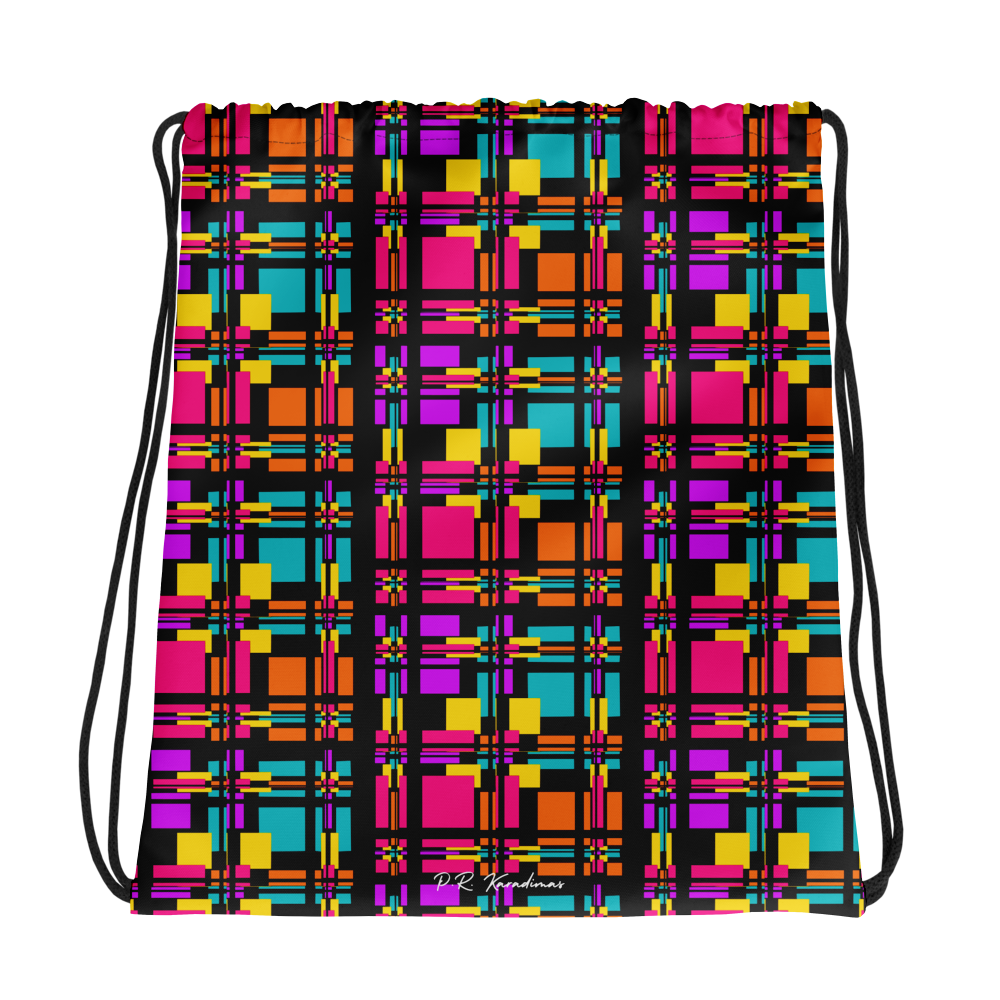 Drawstring bag (Rainbow Plaid)