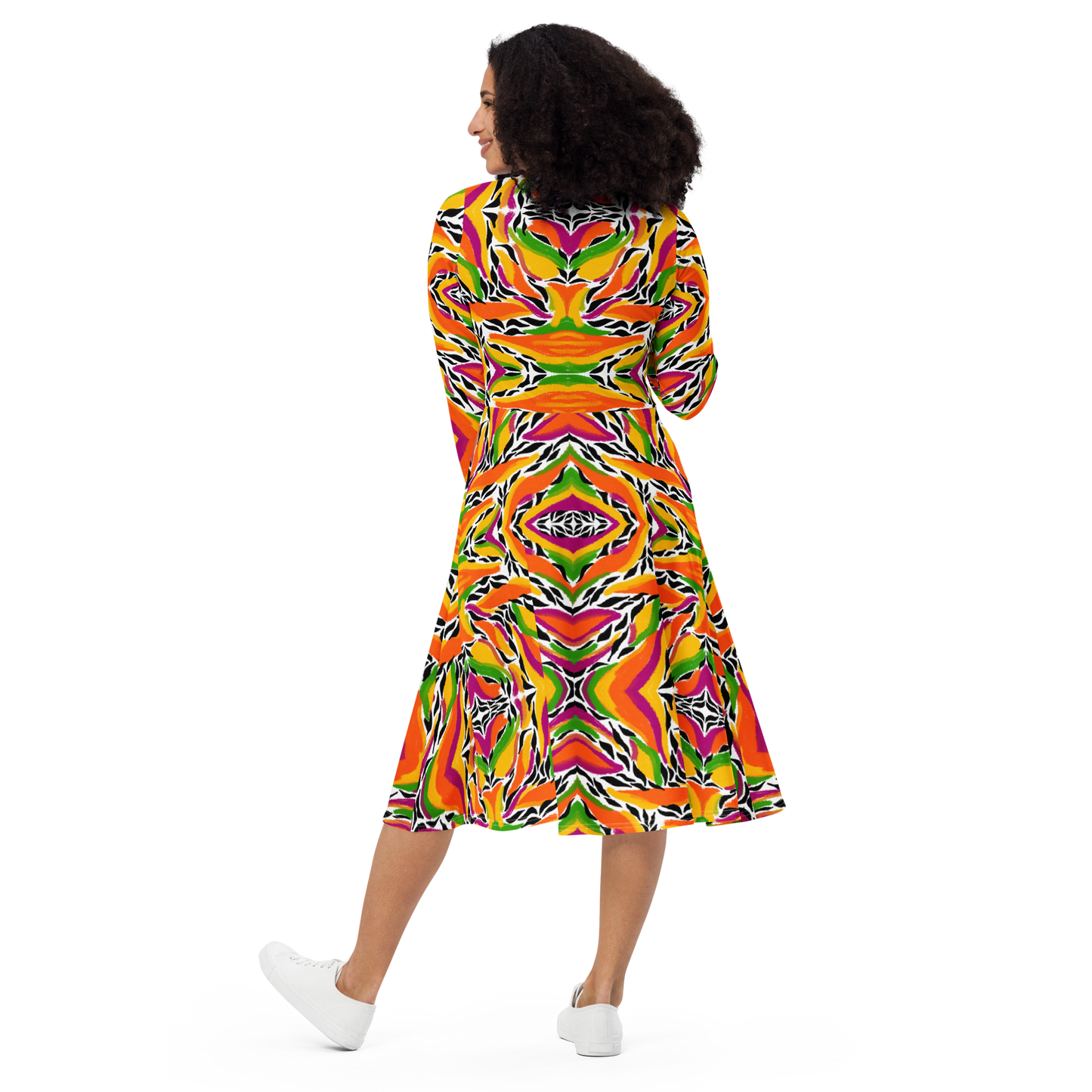 Long sleeve midi dress (Mango Mosaic)