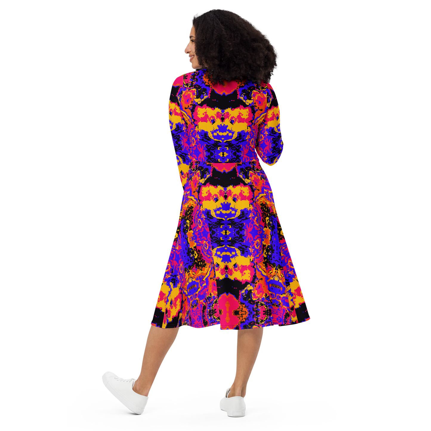 Long sleeve midi dress (Brain Scan)