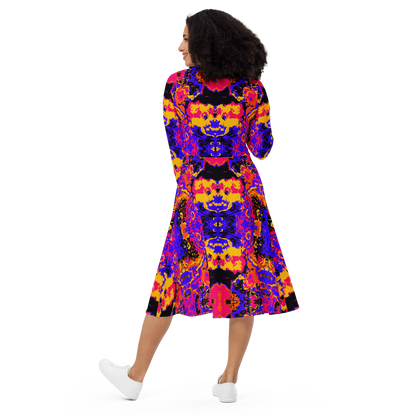 Long sleeve midi dress (Brain Scan)