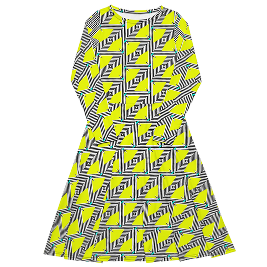 Long sleeve midi dress (Retro Yellow)