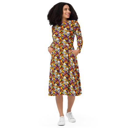 Long sleeve midi dress (Skulls & Oranges)