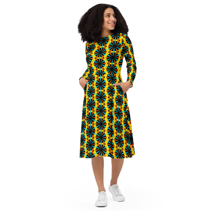 Long sleeve midi dress (Marigold)