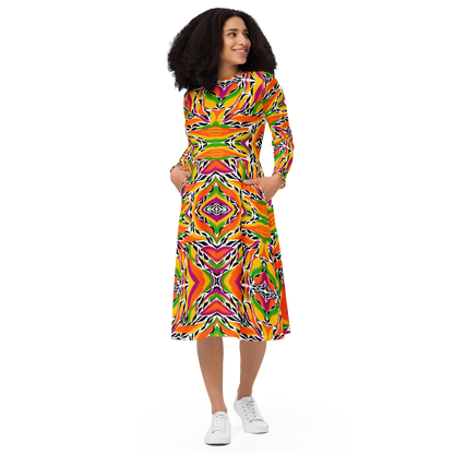 Long sleeve midi dress (Mango Mosaic)