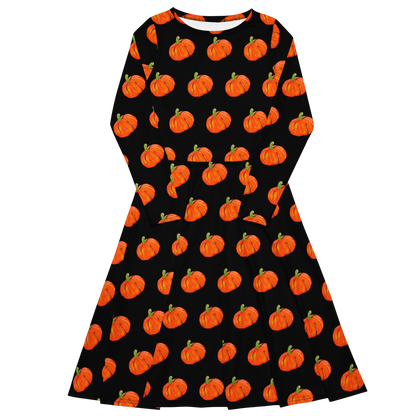 Long sleeve midi dress (Pumpkins)