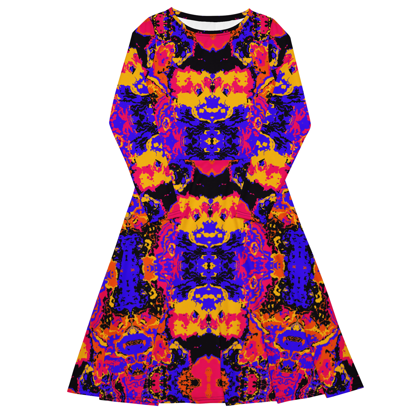 Long sleeve midi dress (Brain Scan)