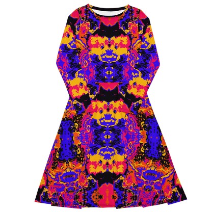 Long sleeve midi dress (Brain Scan)