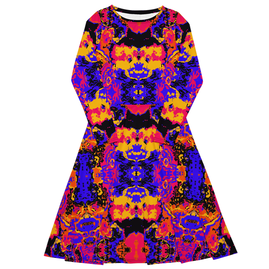 Long sleeve midi dress (Brain Scan)