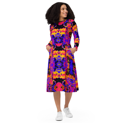 Long sleeve midi dress (Brain Scan)