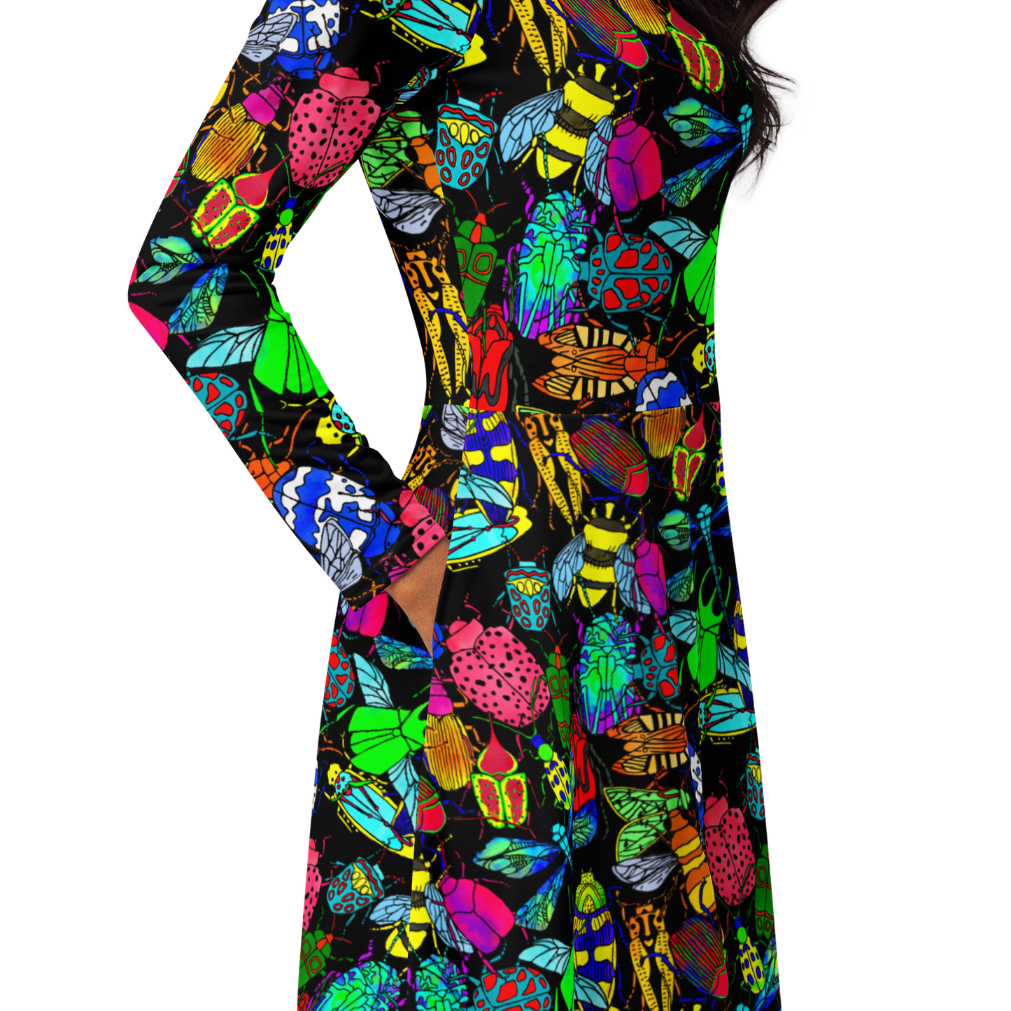 Long sleeve midi dress (Bugs)