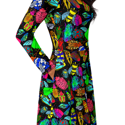 Long sleeve midi dress (Bugs)