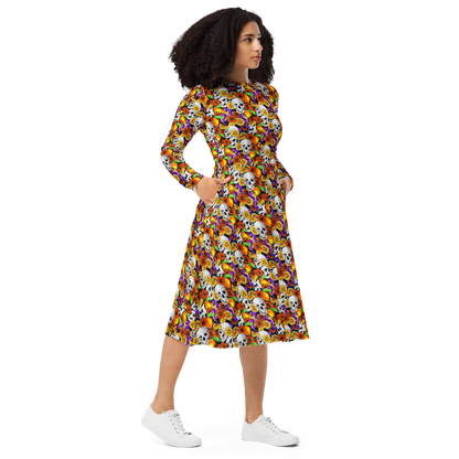 Long sleeve midi dress (Skulls & Oranges)