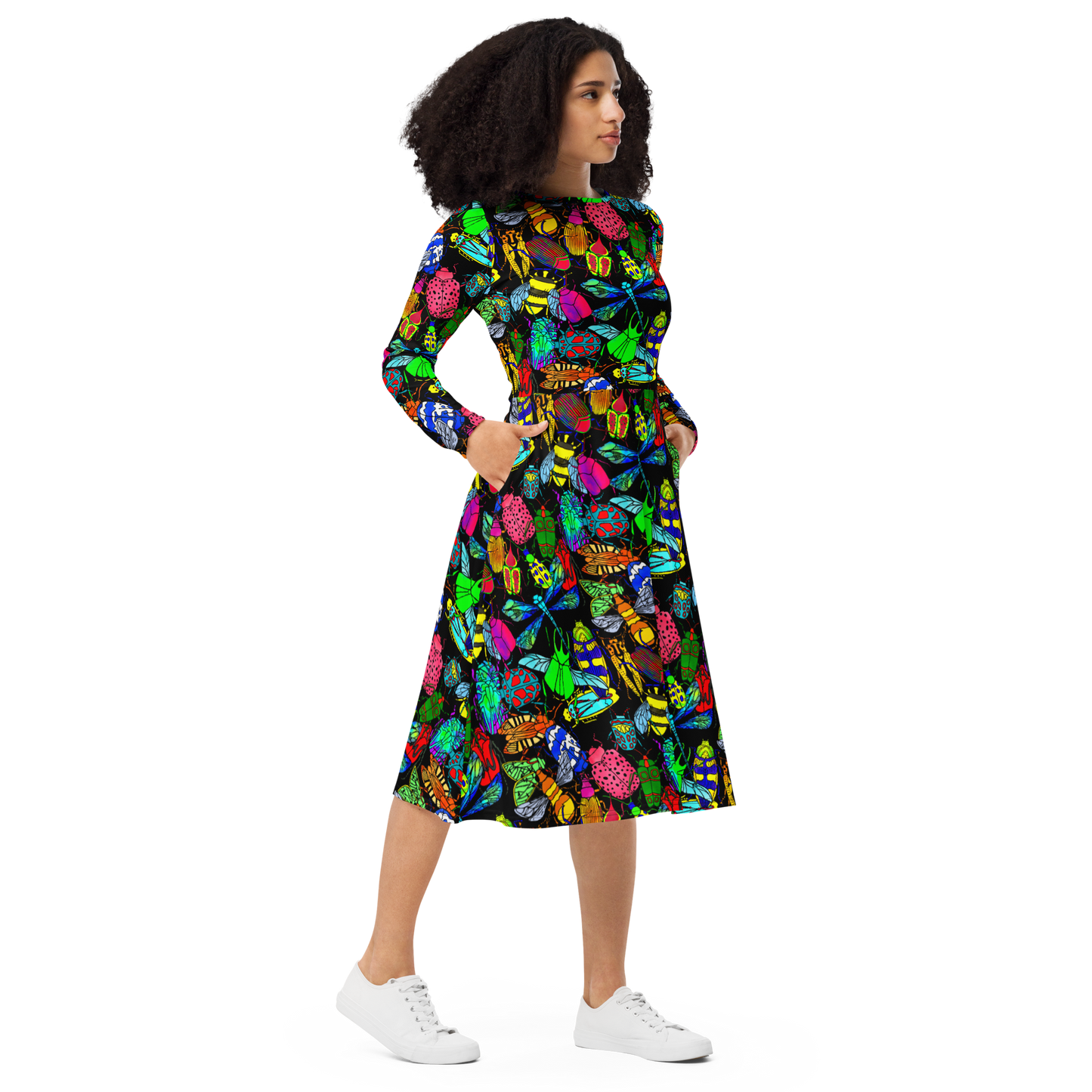 Long sleeve midi dress (Bugs)