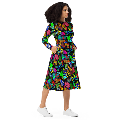 Long sleeve midi dress (Bugs)