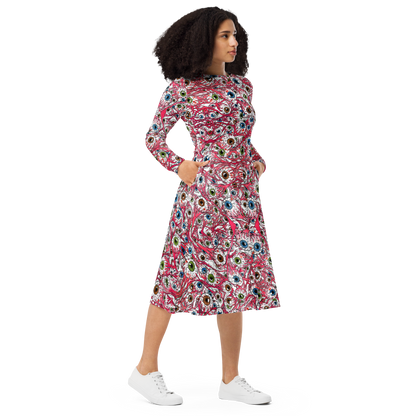 Long sleeve midi dress (Eyeballs)