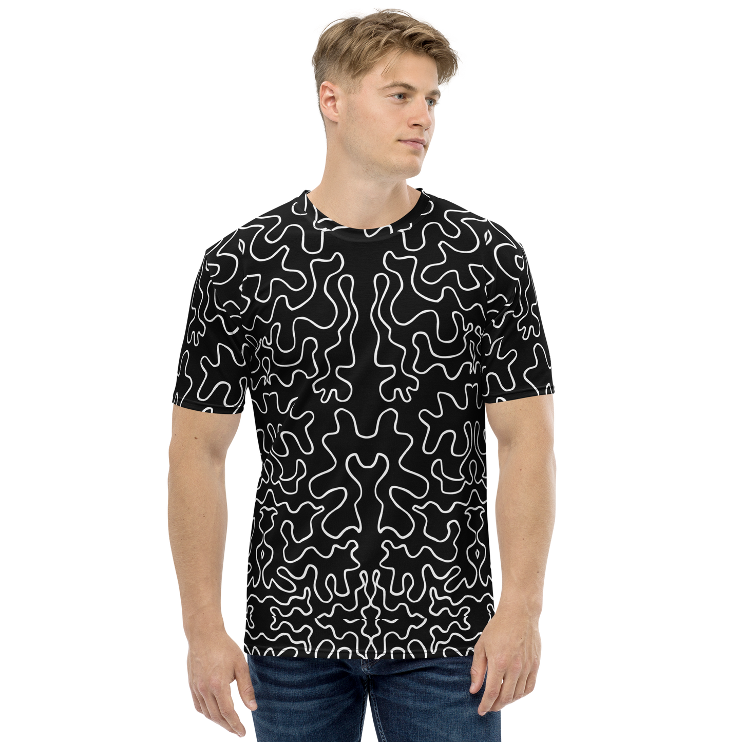 Men's t-shirt (Black & White Squiggle)