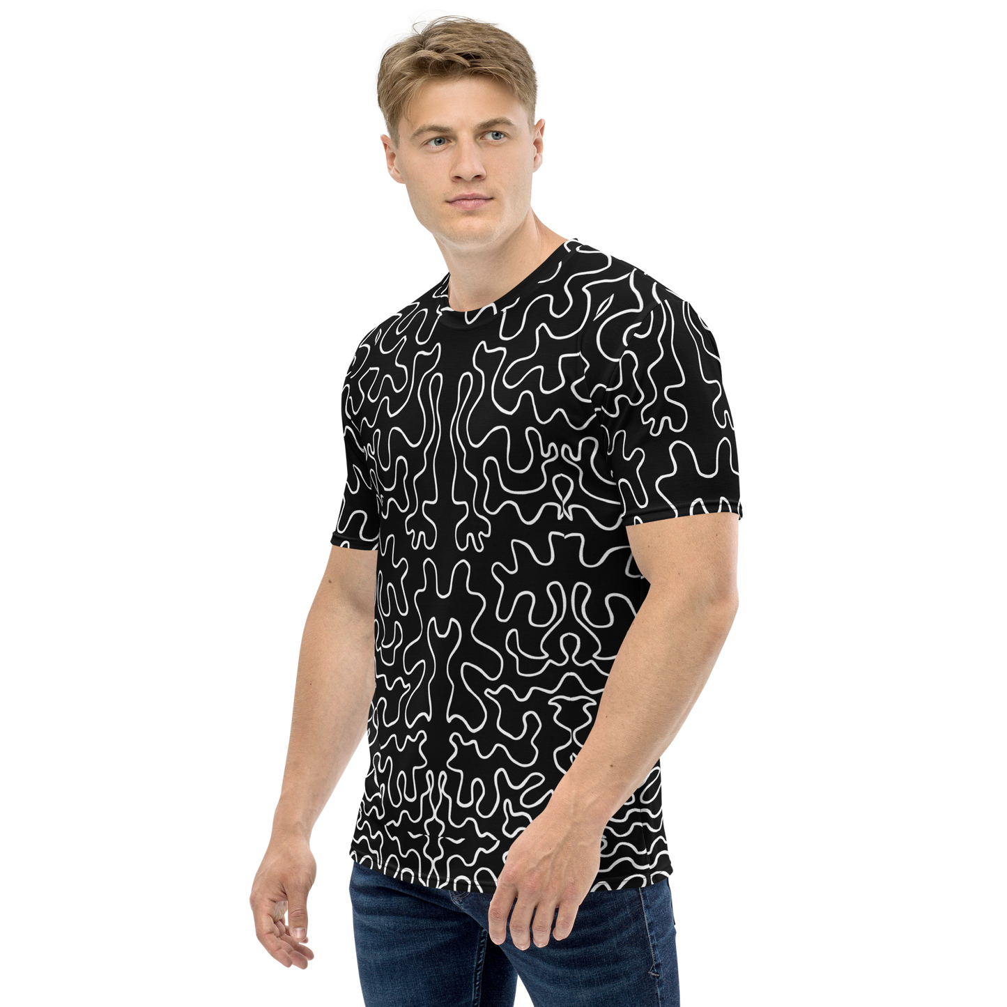 Men's t-shirt (Black & White Squiggle)