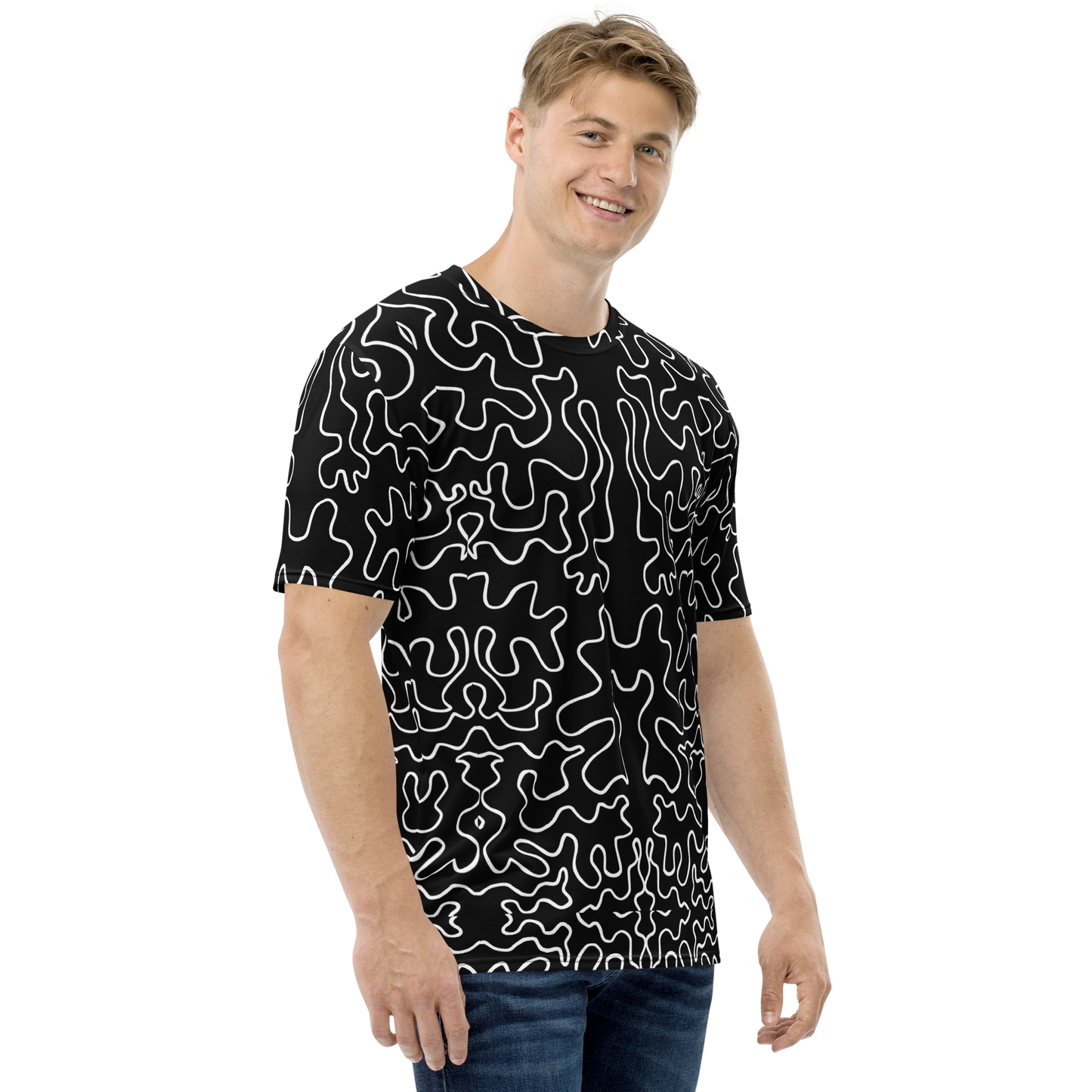 Men's t-shirt (Black & White Squiggle)