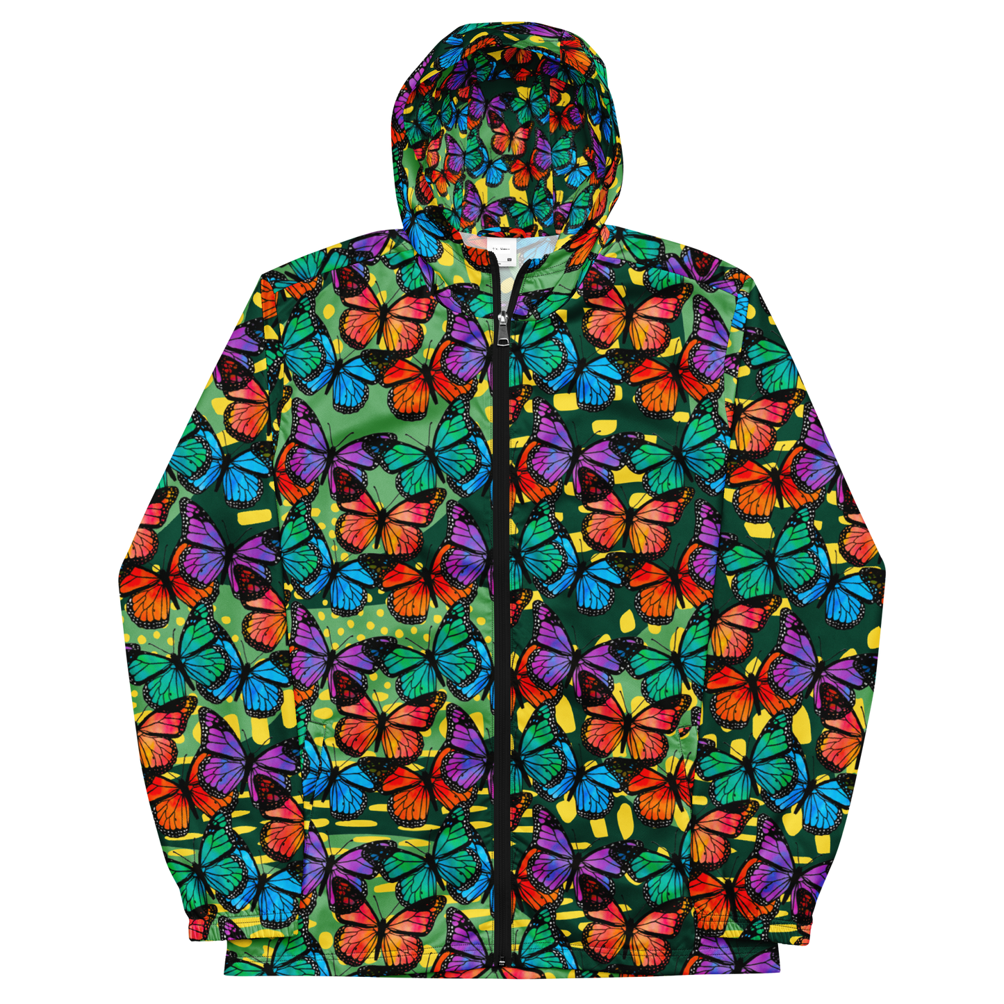 Unisex windbreaker (Butterflies - Green)