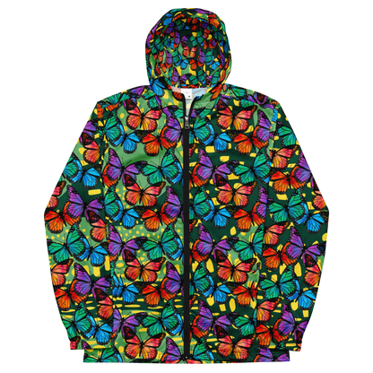 Unisex windbreaker (Butterflies - Green)