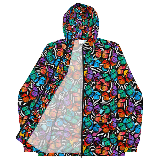 Unisex windbreaker (Butterflies - Black & White)