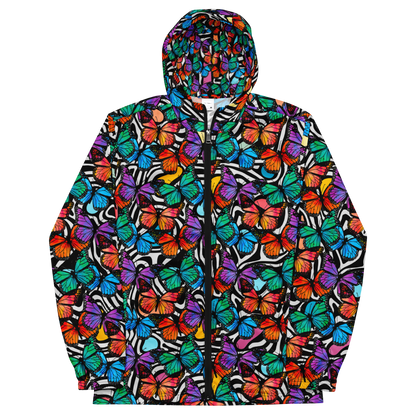 Unisex windbreaker (Butterflies - Black & White)