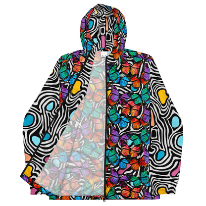 Unisex windbreaker (Butterflies - Black & White sleeves)