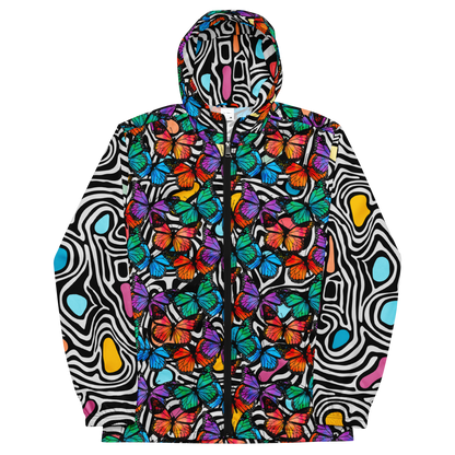 Unisex windbreaker (Butterflies - Black & White sleeves)