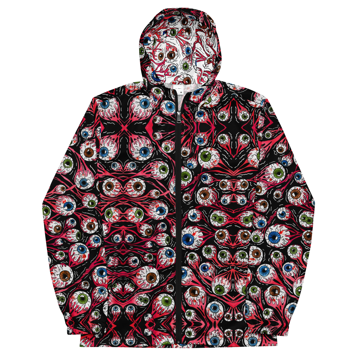 Unisex windbreaker (Eyeballs|Black)