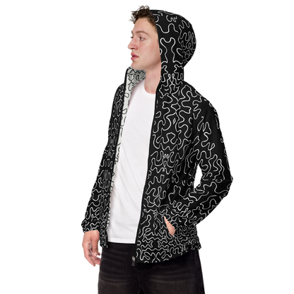 Unisex windbreaker (Black & White Squiggle)