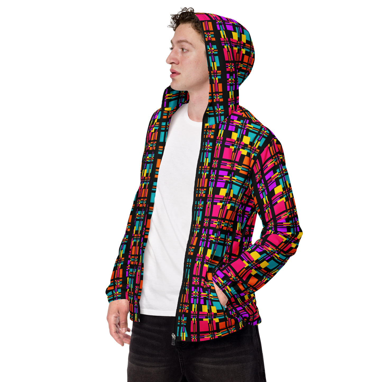 Unisex windbreaker (Rainbow Plaid)