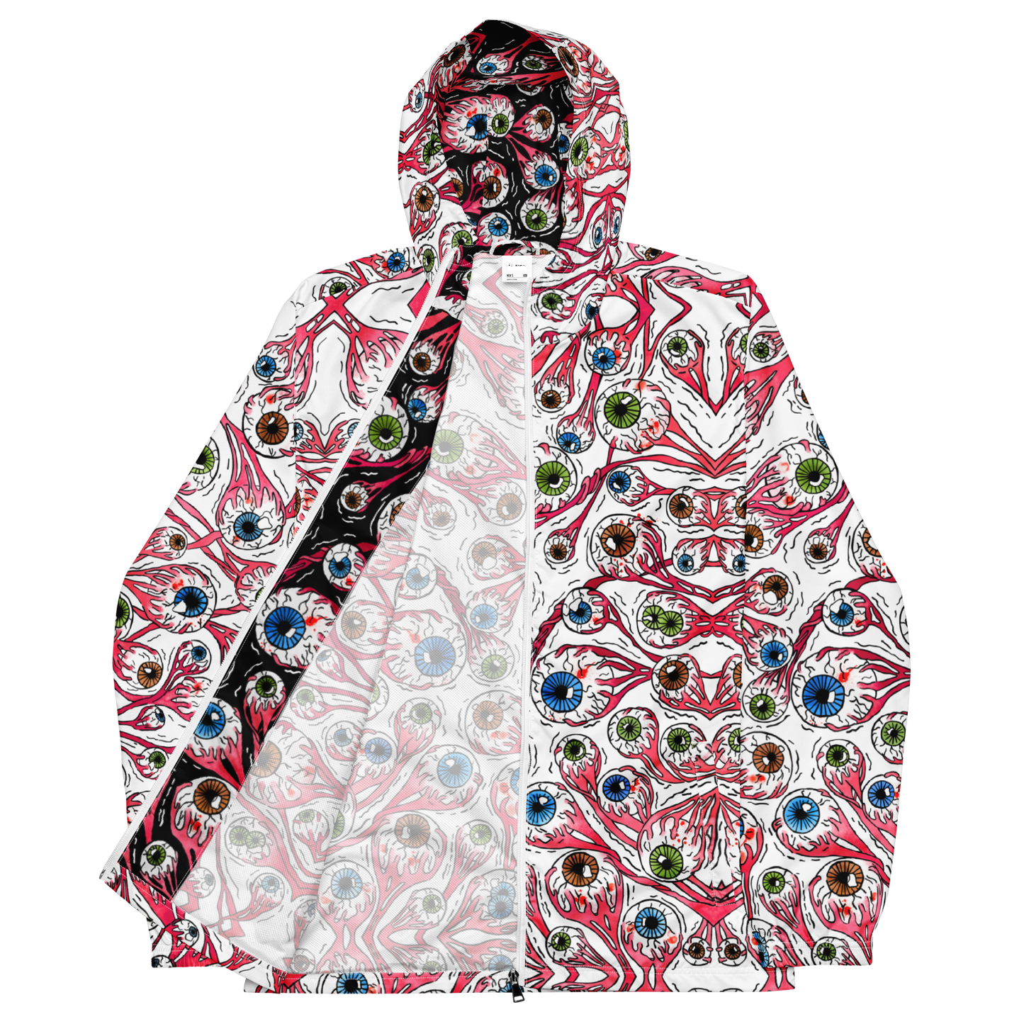 Unisex windbreaker (Eyeballs|White)