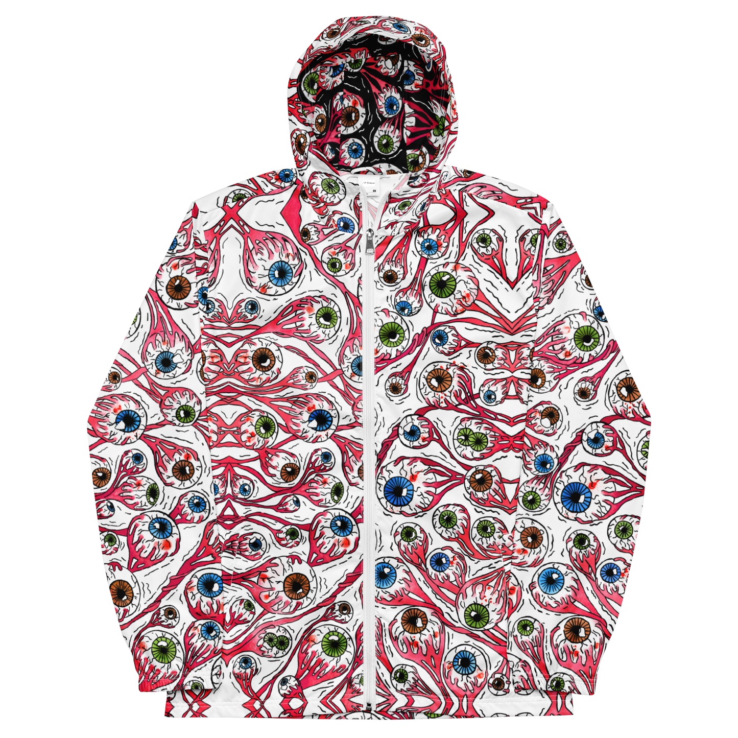 Unisex windbreaker (Eyeballs|White)