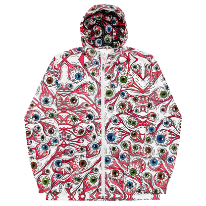 Unisex windbreaker (Eyeballs|White)