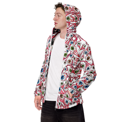 Unisex windbreaker (Eyeballs|White)