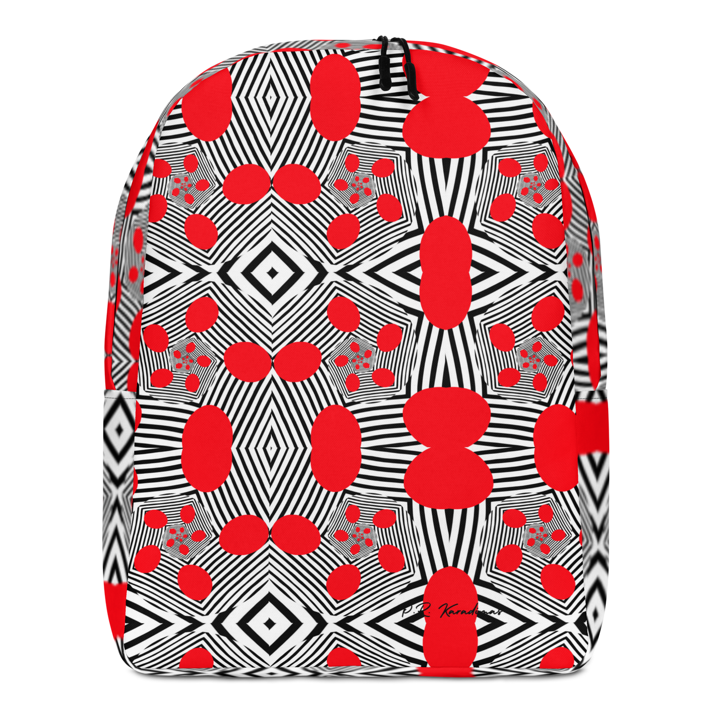 Minimalist Backpack )Red Geometric)