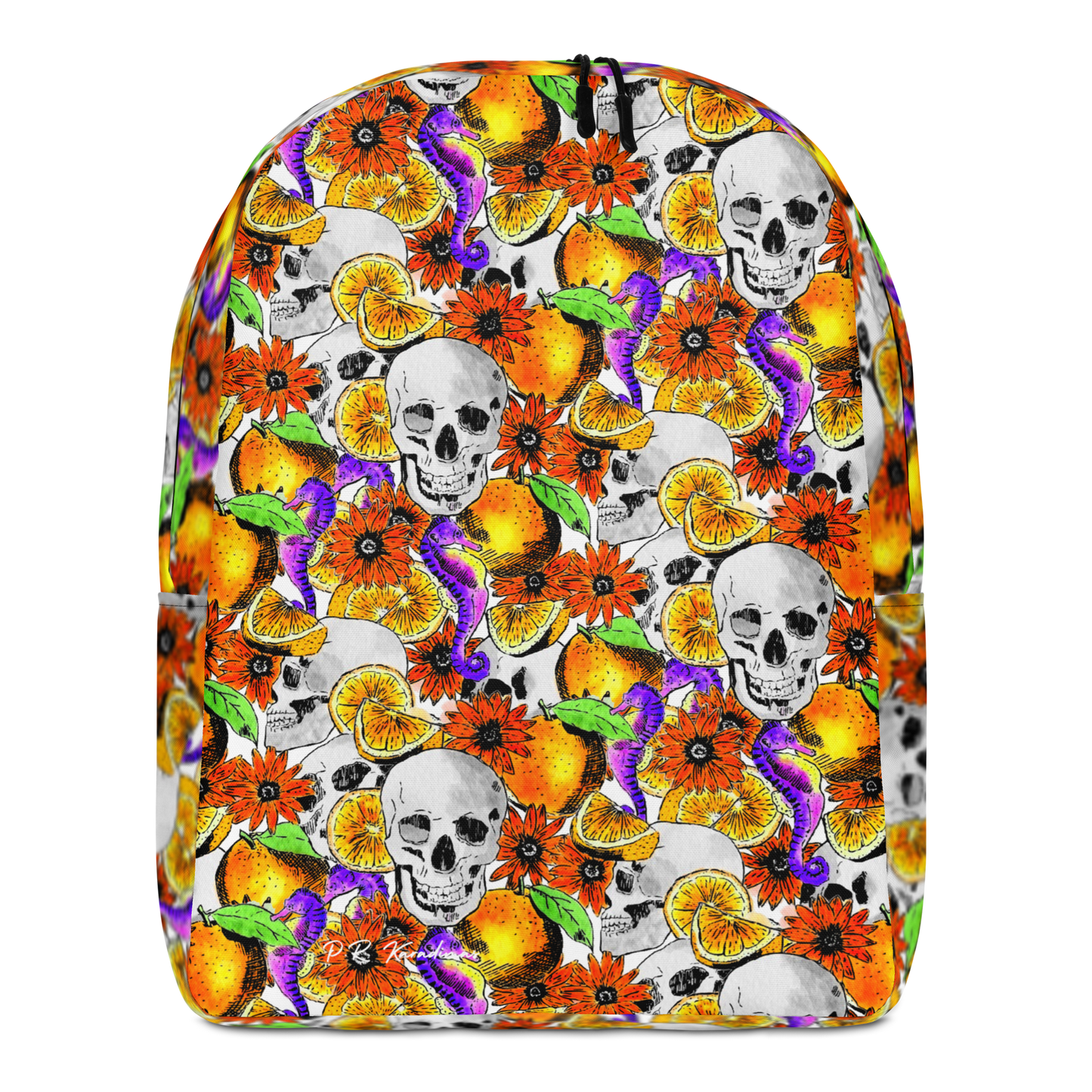 Minimalist Backpack (Skulls & Oranges)