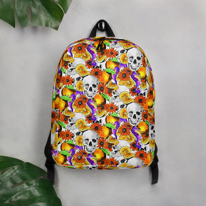 Minimalist Backpack (Skulls & Oranges)