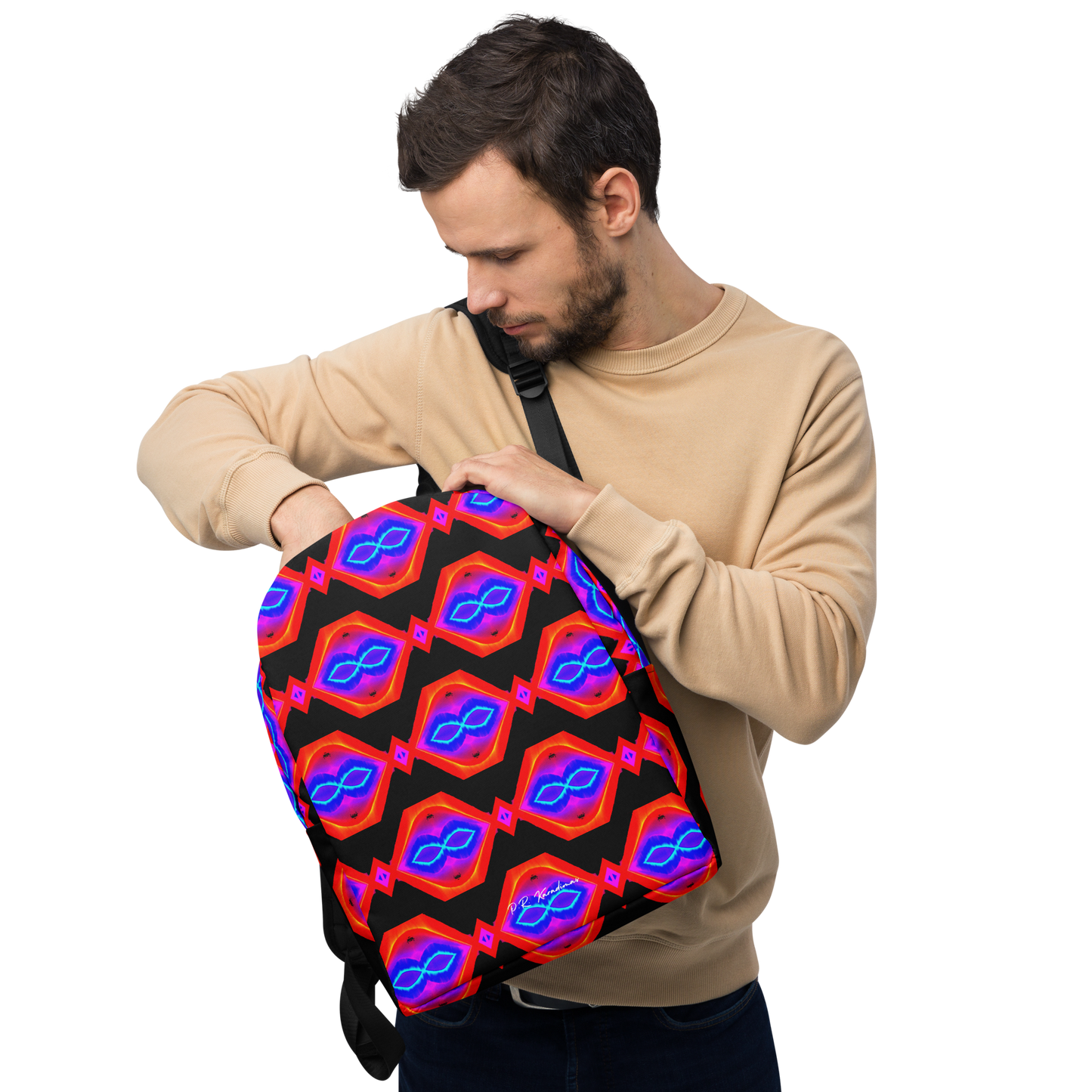 Minimalist Backpack (Neon Honeycomb)