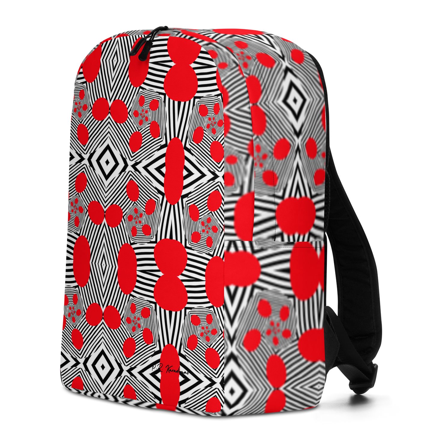 Minimalist Backpack )Red Geometric)