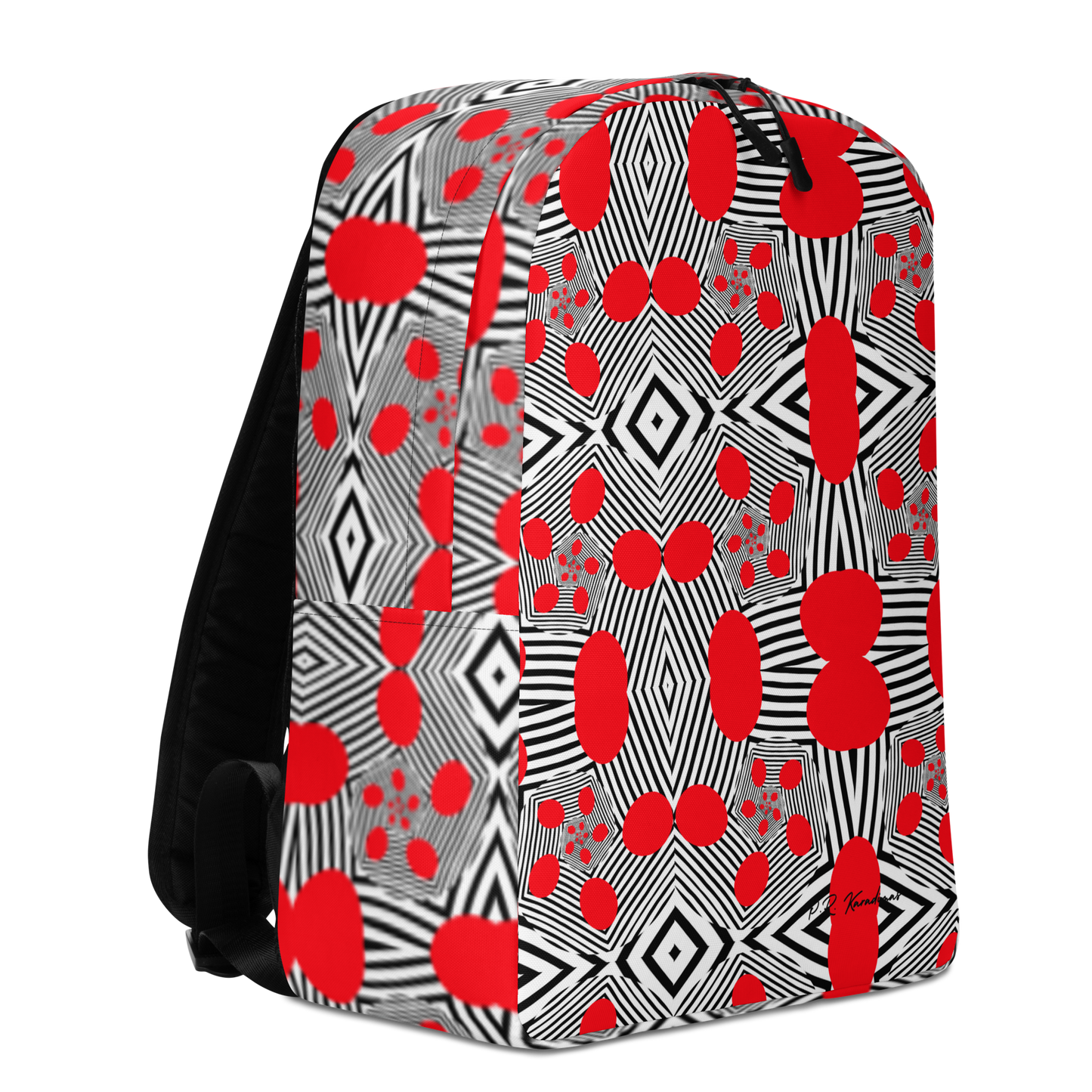 Minimalist Backpack )Red Geometric)