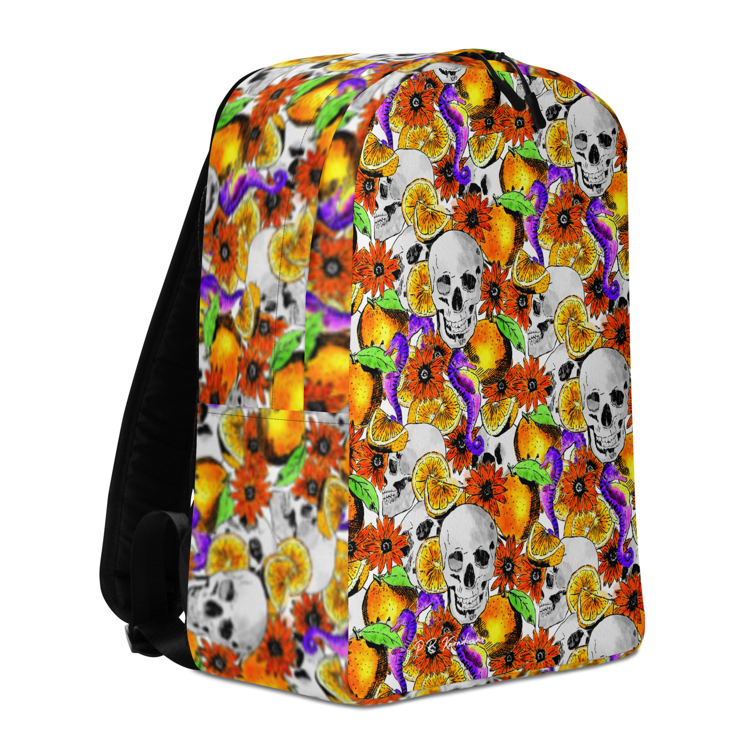 Minimalist Backpack (Skulls & Oranges)