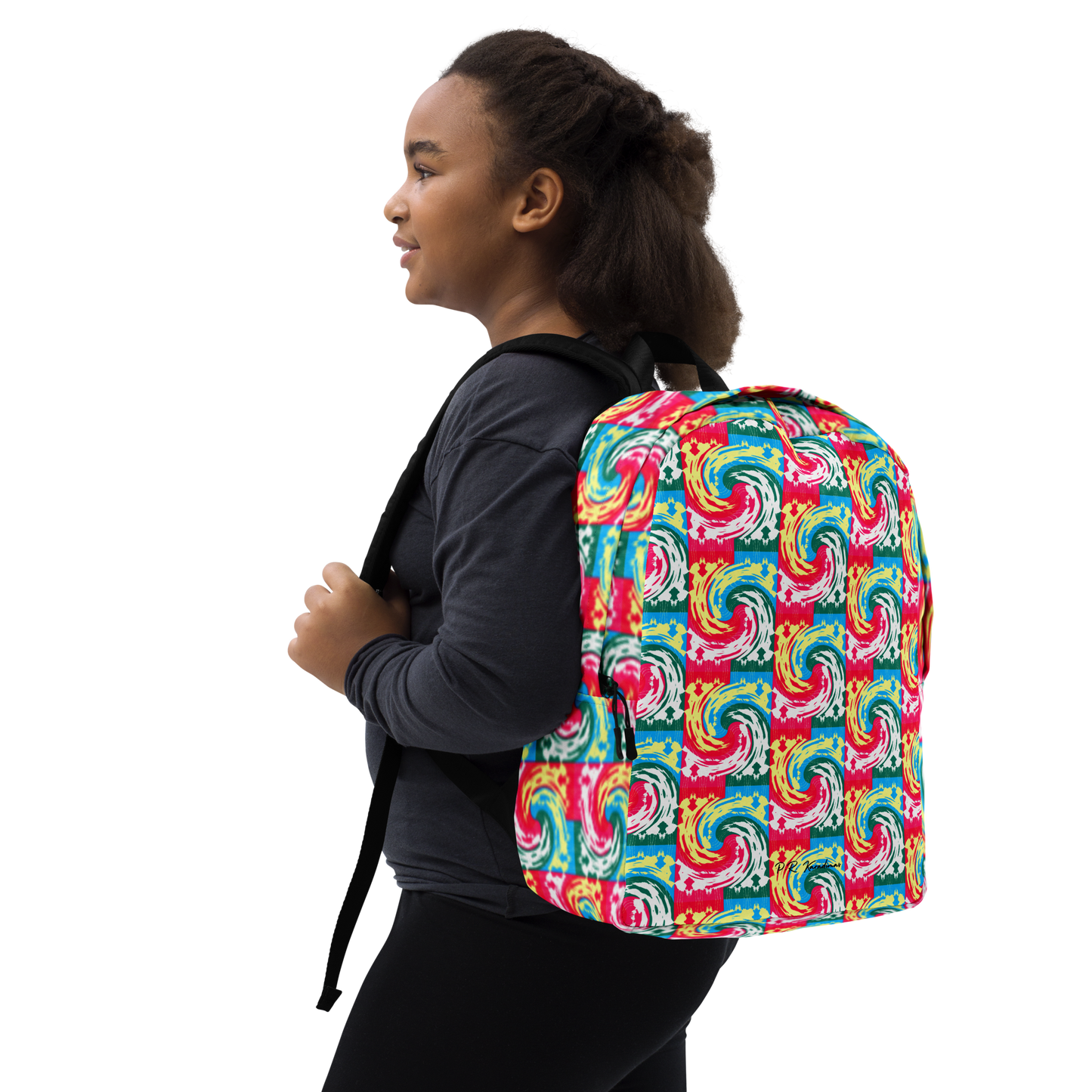 Minimalist Backpack (Pink Waves)