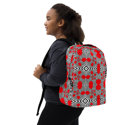 Minimalist Backpack )Red Geometric)