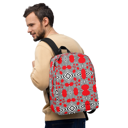 Minimalist Backpack )Red Geometric)