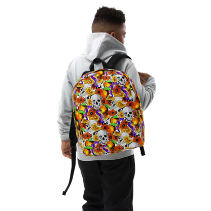 Minimalist Backpack (Skulls & Oranges)