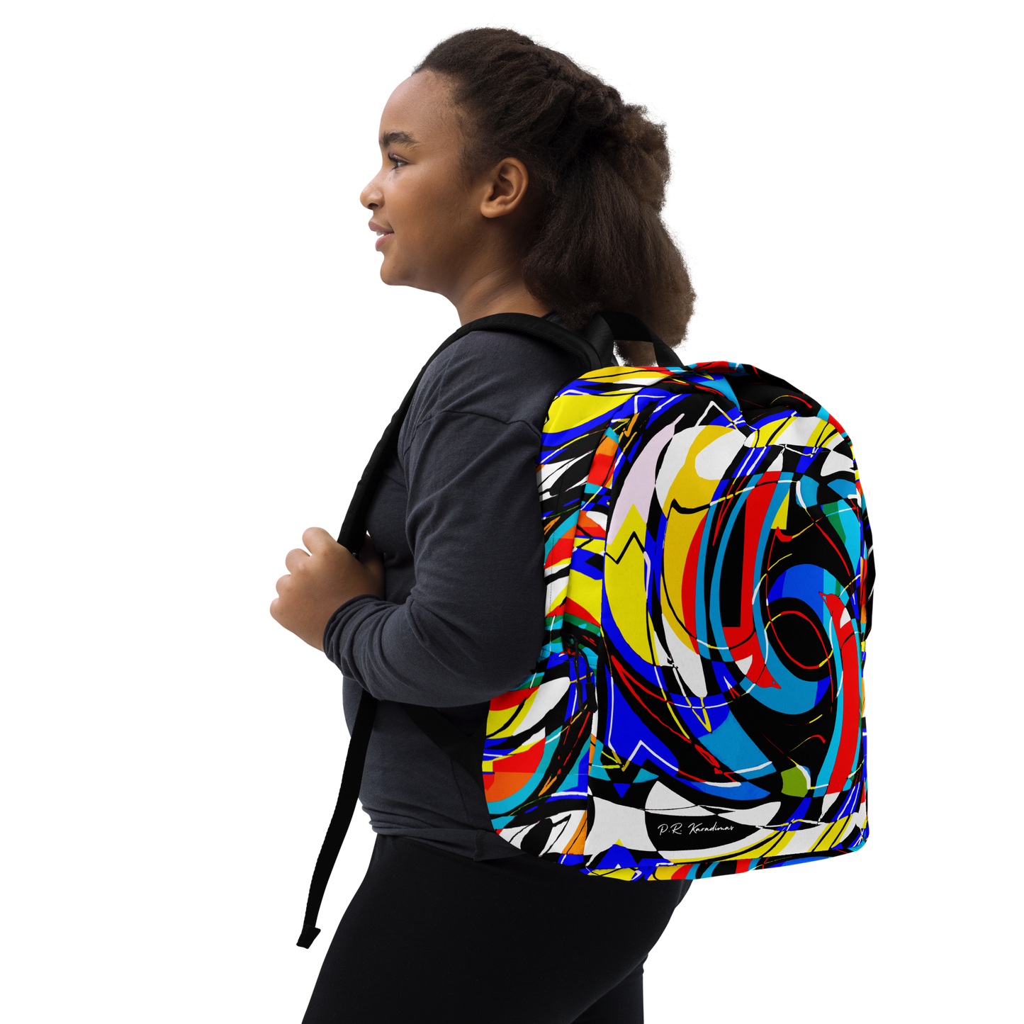 Minimalist Backpack (Blue Swirls)