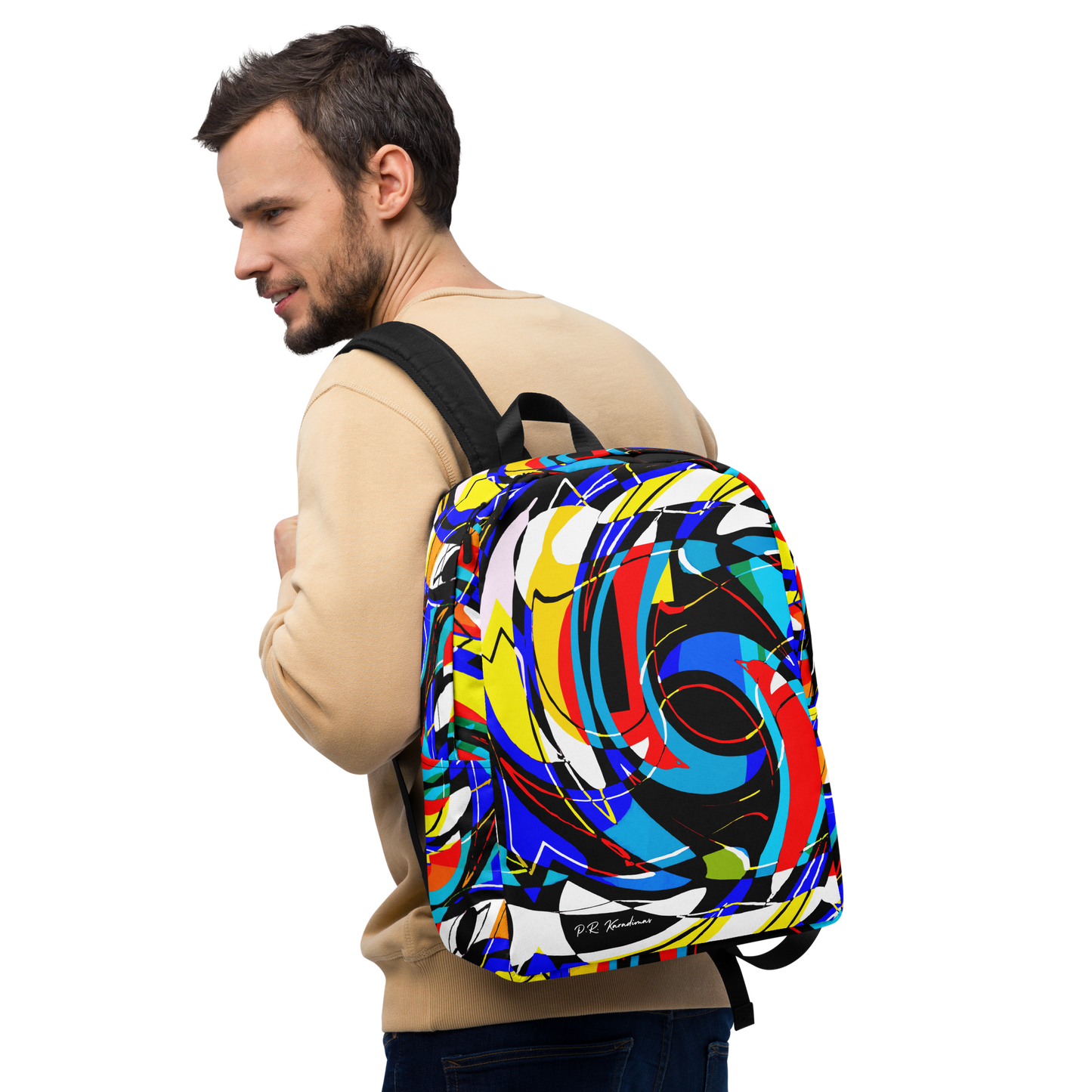 Minimalist Backpack (Blue Swirls)