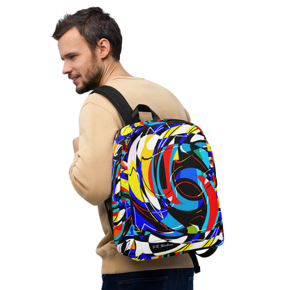 Minimalist Backpack (Blue Swirls)