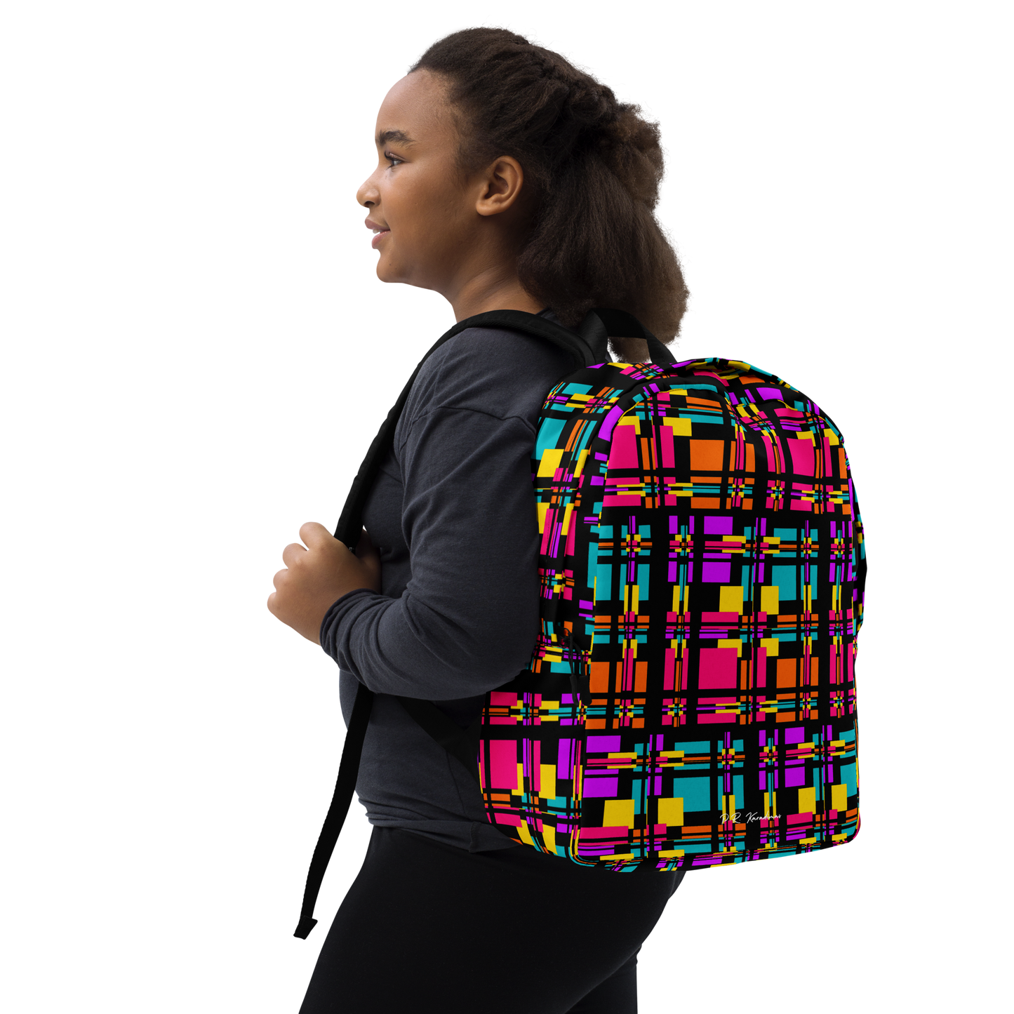 Minimalist Backpack (Rainbow Plaid)